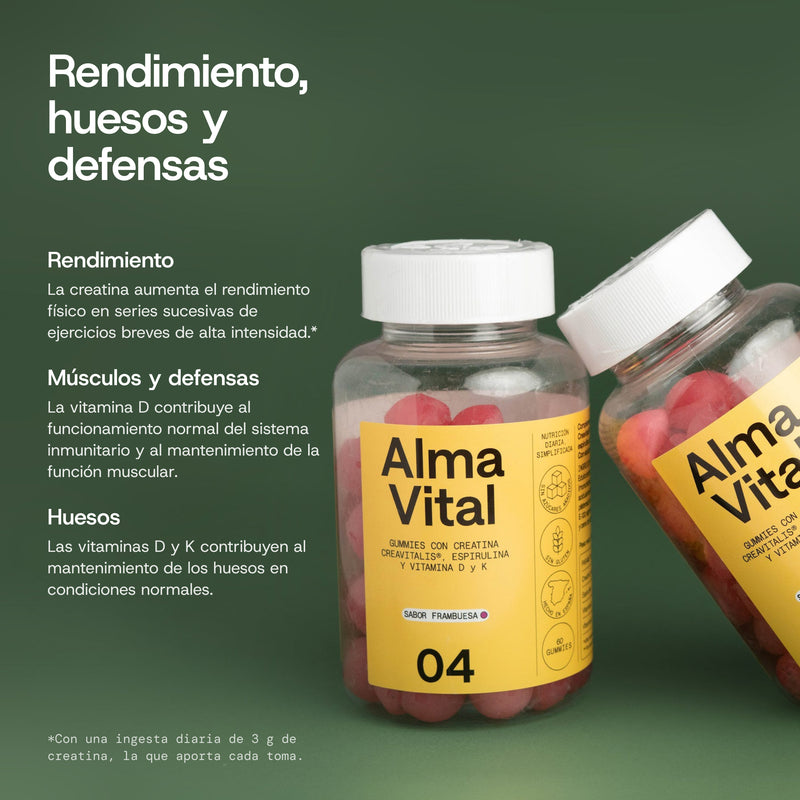 Beneficios de Alma Vital Gummies: rendimiento, músculos, defensas y huesos