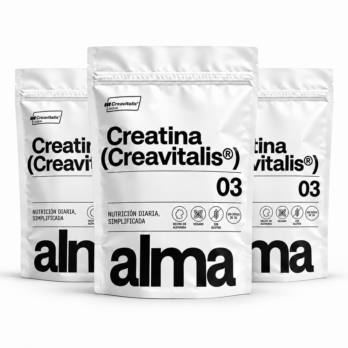 Creatina (Creavitalis®) de Alma, pack de 3 bolsas
