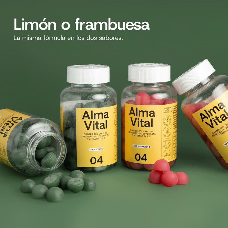 Alma Vital Gummies sabor limón y sabor frambuesa