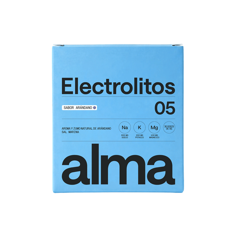 Estuche de Alma Electrolitos con sticks sabor limón y arándano